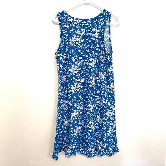 DRAPER JAMES Ruffle Nightie Blue White Floral Sleeveless PJ Nightgown Mini Dress - Picture 11 of 15